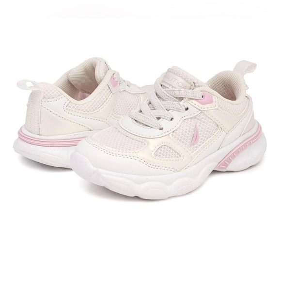 Nautica Other - Nautica Kids Cream and Pink Sneakers size 9